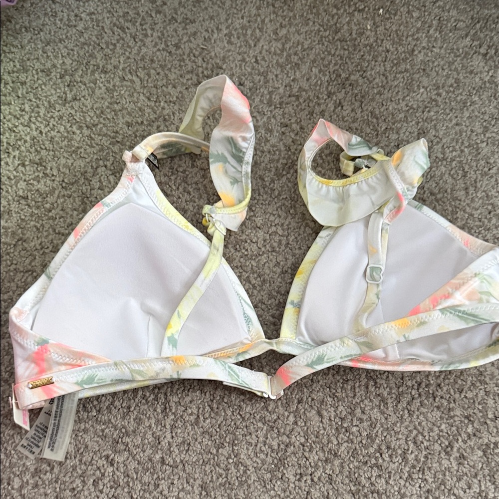 PINK Victoria's Secret Floral Swim Top in Pastel Hues - Picture 4 of 4